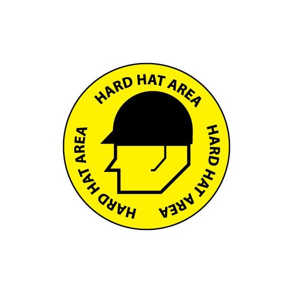 Walk On Floor Sign - Hard Hat Area